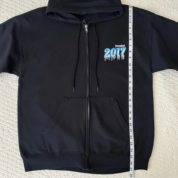 Disney Parks Disneyland 2017 Black Full Zip Up Hoodie Sweatshirt Adult Large - Picture 6 of 8